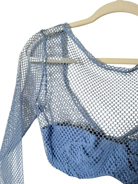 NWT Small Urban Outfitters Light Blue Mesh Cover-Up with Tag - Picture 4 of 8